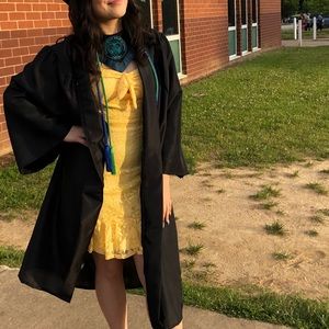 yellow floral lace mini dress ✨
